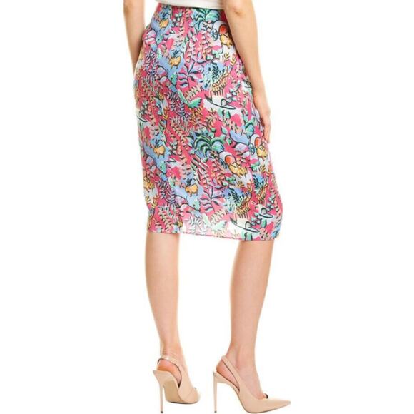 J.‎ McLaughlin Blakely Rose Freshfield Twist Knot Pencil Skirt Floral Size 0 NWT - Picture 2 of 9